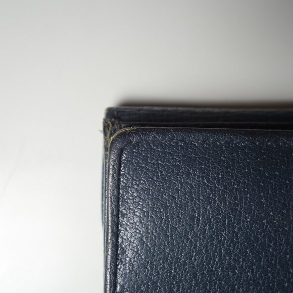 Vintage Gucci GG Blue Monogram Sherry Bi-Fold Long Wallet, Size 4.25 in x 7.5 in - Picture 9 of 16